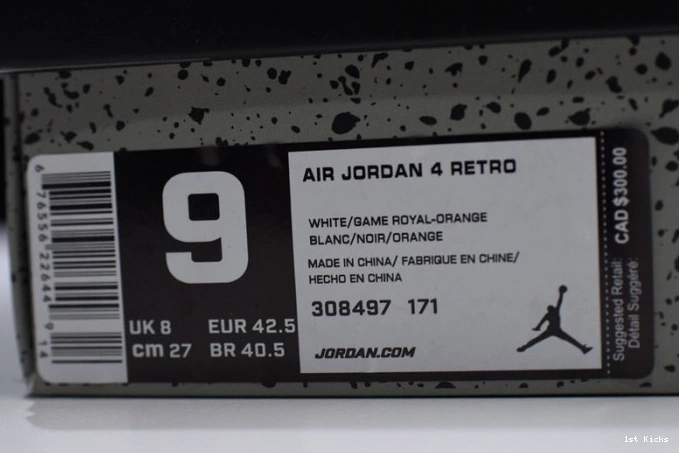 4 Blue Jordan 308497-171 Crimson-Royal Air Bright White 0719